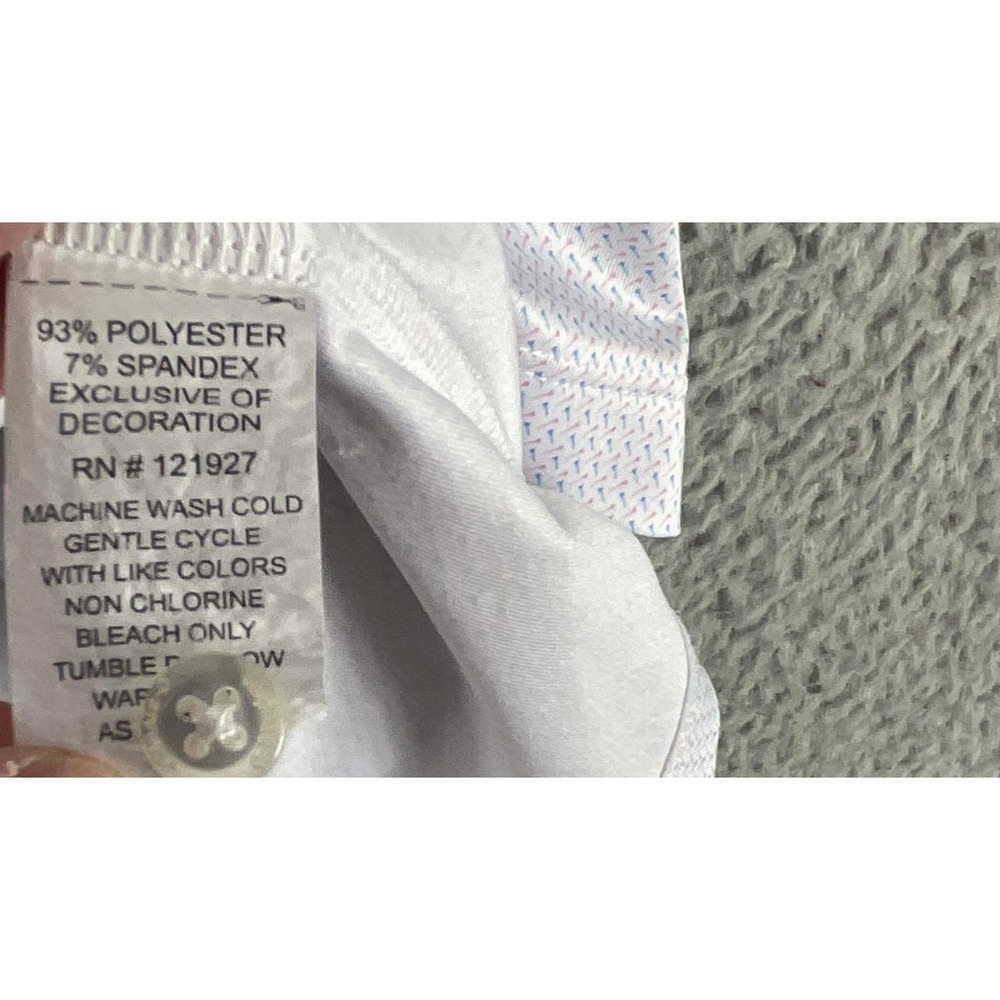 Johnnie-O Polo Shirt Mens L White Skyline Embroidered UV Protection Golf Walking - Picture 7 of 9